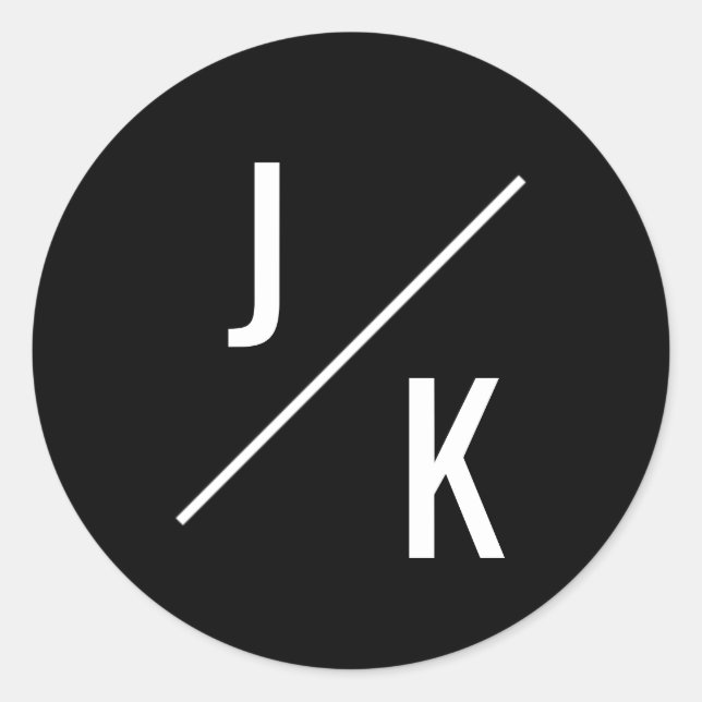 Adesivo Redondo Vinheta-colante simples de círculo monocromático (Frente)