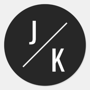 Adesivo Redondo Vinheta-colante simples de círculo monocromático