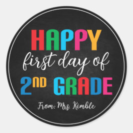 Adesivo Redondo Vinheta Colorida de segundo de Chalkboard