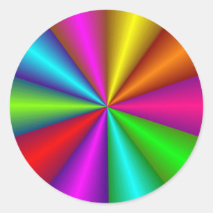 Adesivo Redondo Vinheta Colorida Metálica Colorida