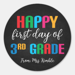 Adesivo Redondo Vinheta Colorido Colateral Escolar do 3º Grau