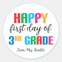 Adesivo Redondo Vinheta Colorido da Escola de 3º Grau