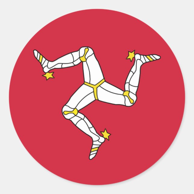 Adesivo Redondo Vinheta com a bandeira da ilha de Man (Frente)