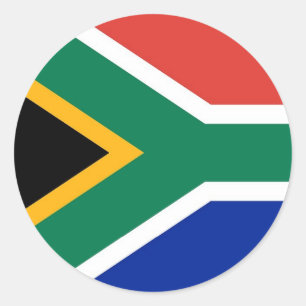 Adesivo Redondo Vinheta com bandeira da África do Sul