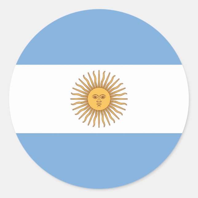 Adesivo Redondo Vinheta com bandeira da Argentina (Frente)