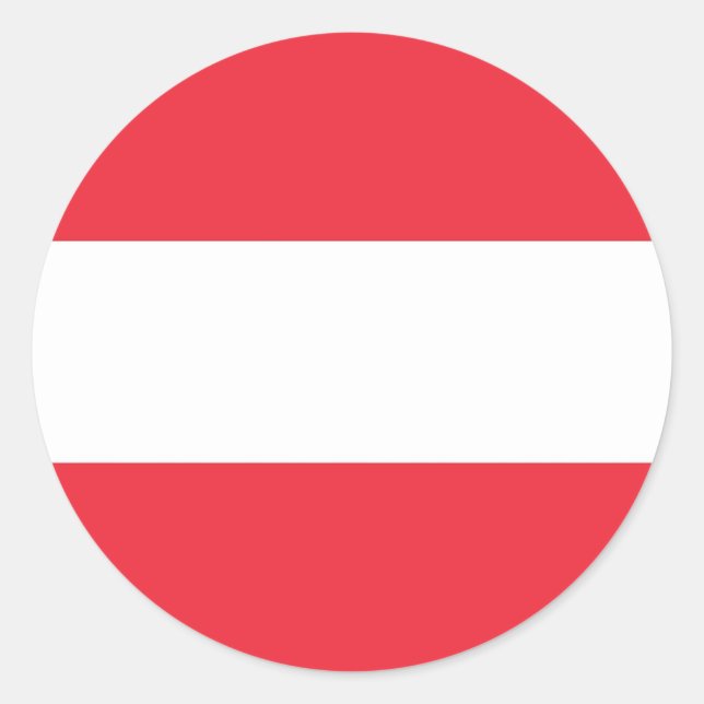 Adesivo Redondo Vinheta com bandeira da Áustria (Frente)