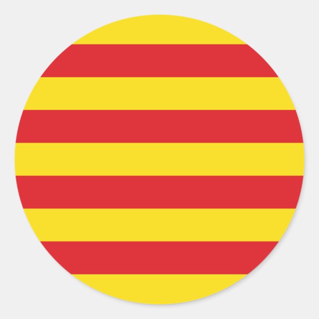 Adesivo Redondo Vinheta com bandeira da Catalunha (Frente)
