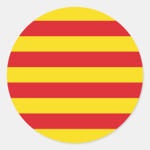 Adesivo Redondo Vinheta com bandeira da Catalunha