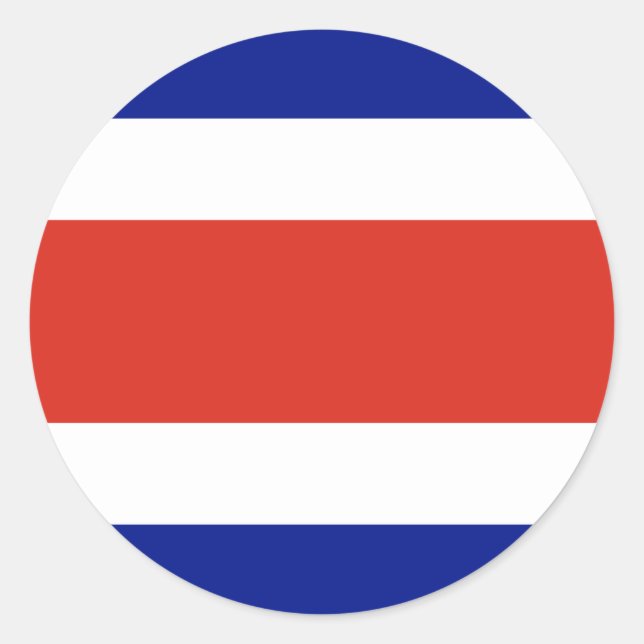 Adesivo Redondo Vinheta com bandeira da Costa Rica (Frente)