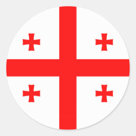 Adesivo Redondo Vinheta com bandeira da Geórgia