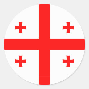 Adesivo Redondo Vinheta com bandeira da Geórgia