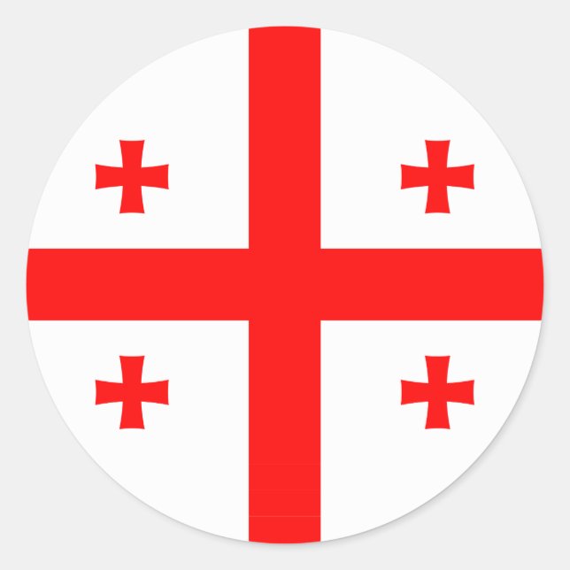 Adesivo Redondo Vinheta com bandeira da Geórgia (Frente)