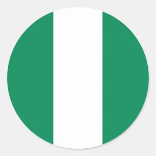 Adesivo Redondo Vinheta com bandeira da Nigéria