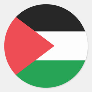 Adesivo Redondo Vinheta com bandeira da Palestina