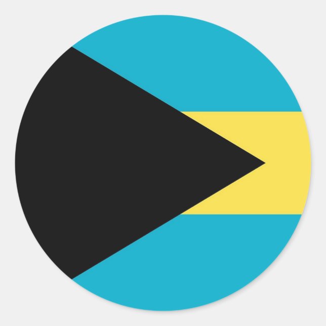 Adesivo Redondo Vinheta com bandeira das Bahamas (Frente)
