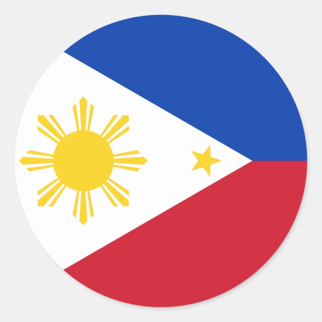Adesivo Redondo Vinheta com bandeira das Filipinas (Frente)