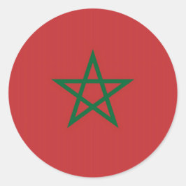 Adesivo Redondo Vinheta com Bandeira de Marrocos