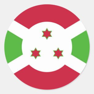 Adesivo Redondo Vinheta com Bandeira do Burundi