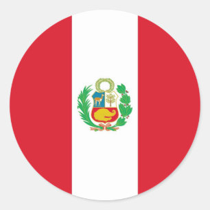 Adesivo Redondo Vinheta com bandeira do Peru