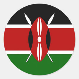 Adesivo Redondo Vinheta com Bandeira do Quénia