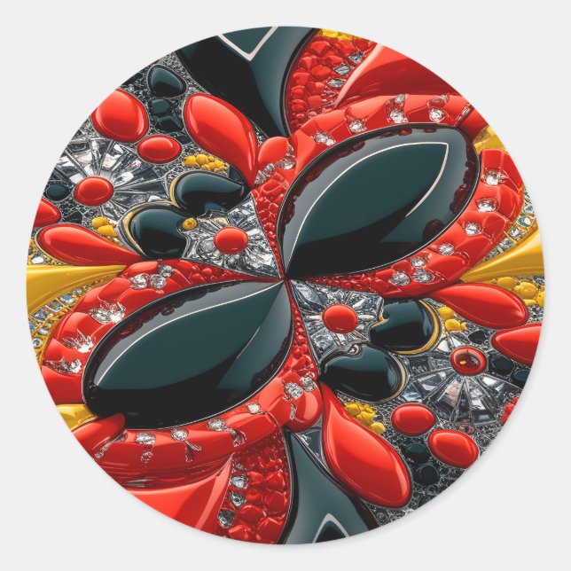 Adesivo Redondo Vinheta com Design de cores alemã (Frente)