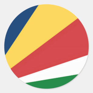 Adesivo Redondo Vinheta com Design de cores das Seychelles