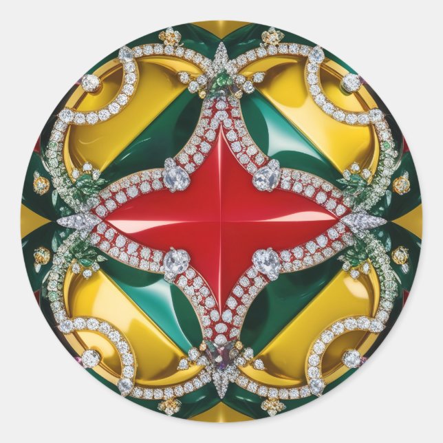 Adesivo Redondo Vinheta com Design de Cores de Los Angeles (Frente)