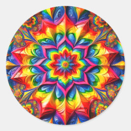 Adesivo Redondo Vinheta com Design de cores LGBTQ