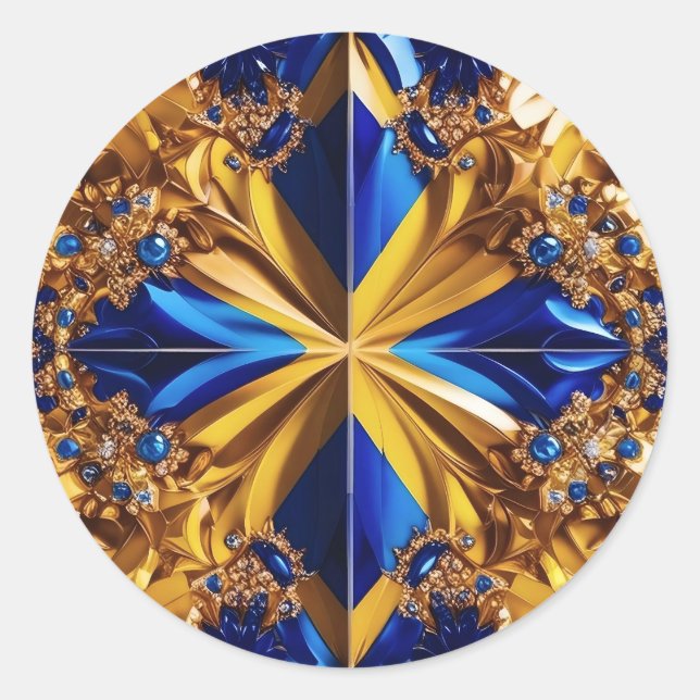 Adesivo Redondo Vinheta com Design de Suecia (Frente)