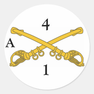 Adesivo Redondo Vinheta com insígnia 4cav, 4, 1, A