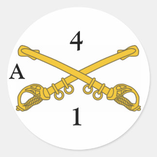 Adesivo Redondo Vinheta com insígnia 4cav, 4, 1, A