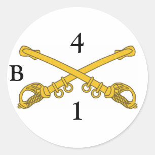 Adesivo Redondo Vinheta com insígnia 4cav, 4, 1, B