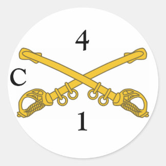 Adesivo Redondo Vinheta com insígnia 4cav, 4, 1, C