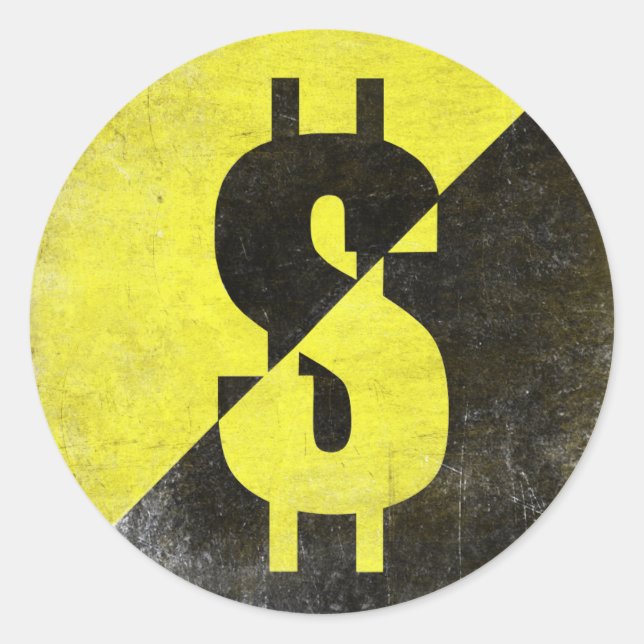 Adesivo Redondo Vinheta com Legal bandeira Anarquo-capitalista (Frente)