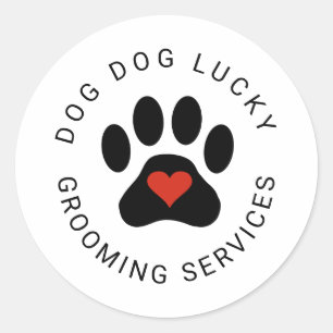 Adesivo Redondo Vinheta com pata preta