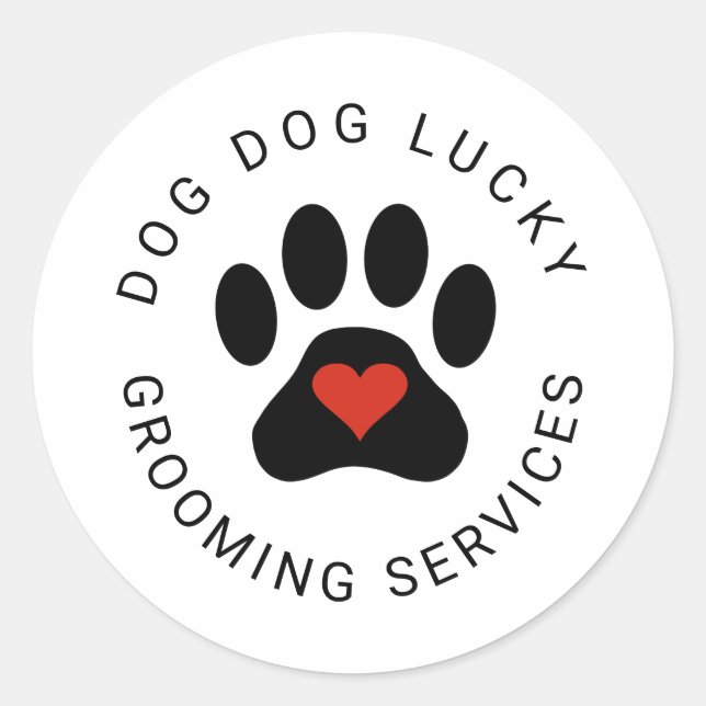 Adesivo Redondo Vinheta com pata preta (Frente)