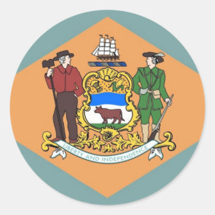 Adesivo Redondo Vinheta com Sinalizador de Delaware