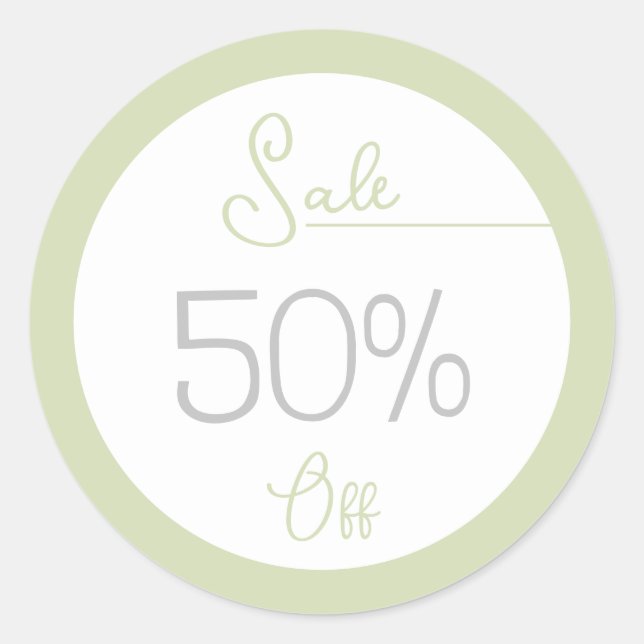 Adesivo Redondo Vinheta comercial de promoção feminina verde Paste (Frente)