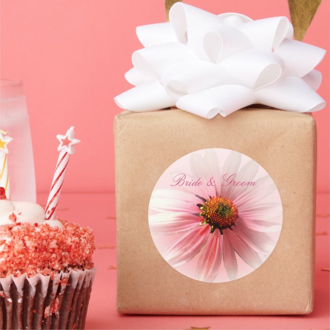 Adesivo Redondo Vinheta ConeFlower rosa (Festa)