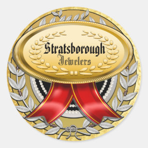 Adesivo Redondo Vinheta Contemporânea Elegante