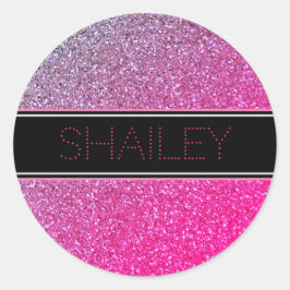 Adesivo Redondo Vinheta cor-de-rosa ou selo de envelopes