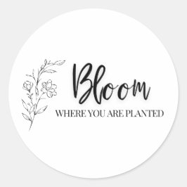 Adesivo Redondo Vinheta cristã | Bloom Faith Inspirational