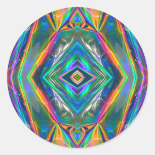 Adesivo Redondo Vinheta-cromo iridescente