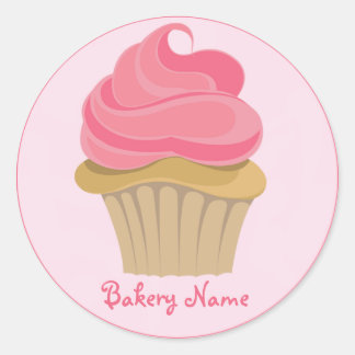 Adesivo Redondo Vinheta Cupcake