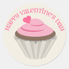 Adesivo Redondo Vinheta Cupcake rosa