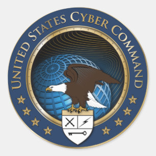 Adesivo Redondo Vinheta Cyber Command dos EUA