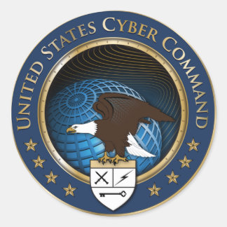 Adesivo Redondo Vinheta Cyber Command dos EUA