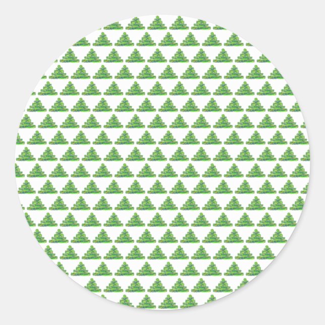 Adesivo Redondo vinheta da árvore de Natal (Frente)