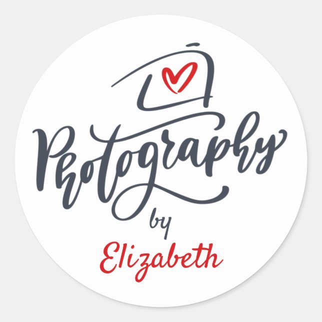 Adesivo Redondo Vinheta da câmera fotográfica (Frente)