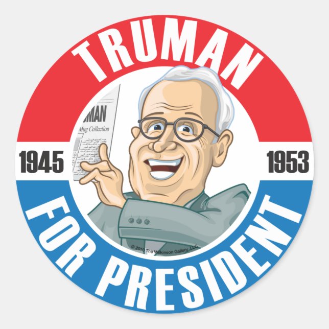 Adesivo Redondo Vinheta da campanha dos presidentes dos EUA: #33 H (Frente)